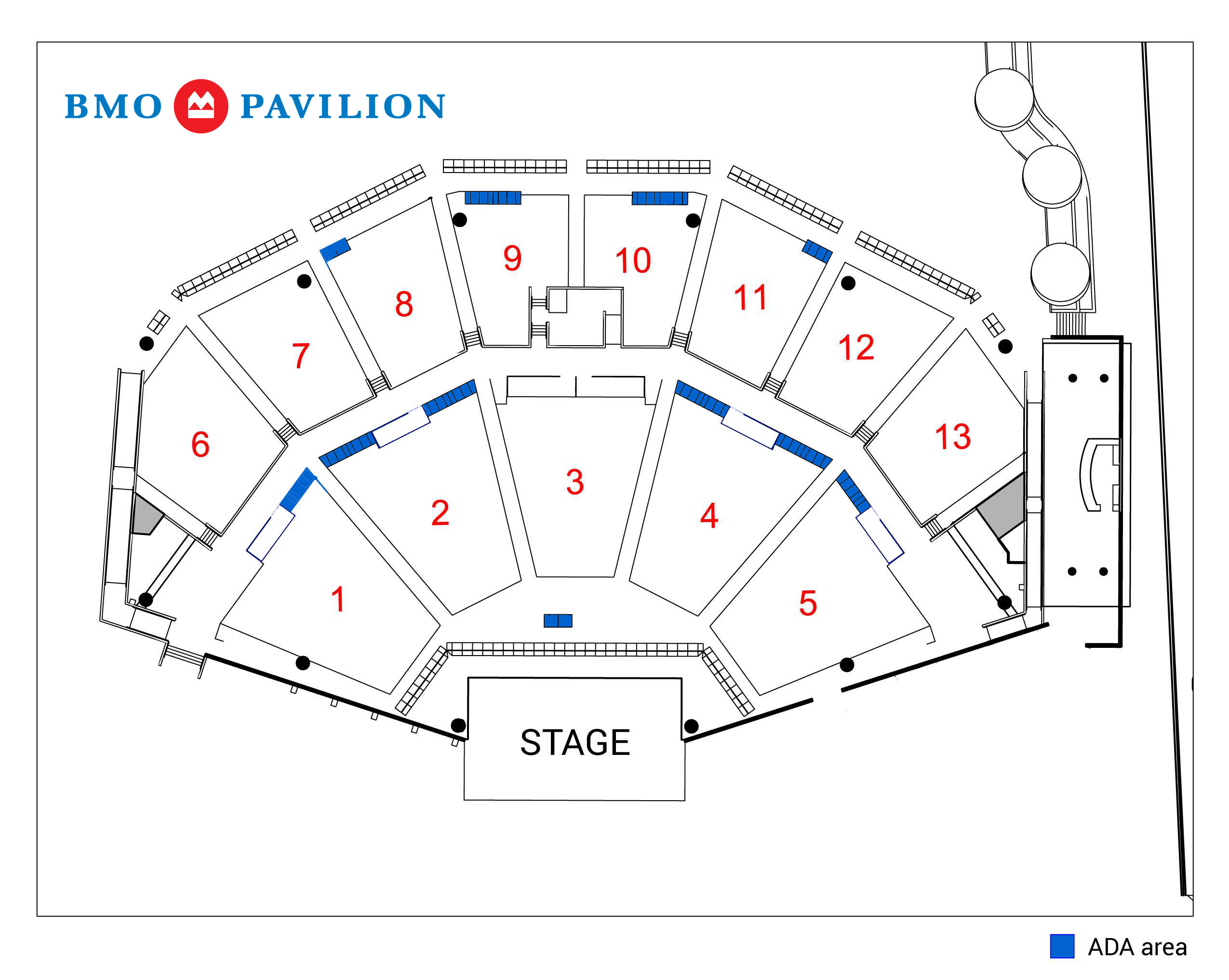 BMO Pavilion seating map